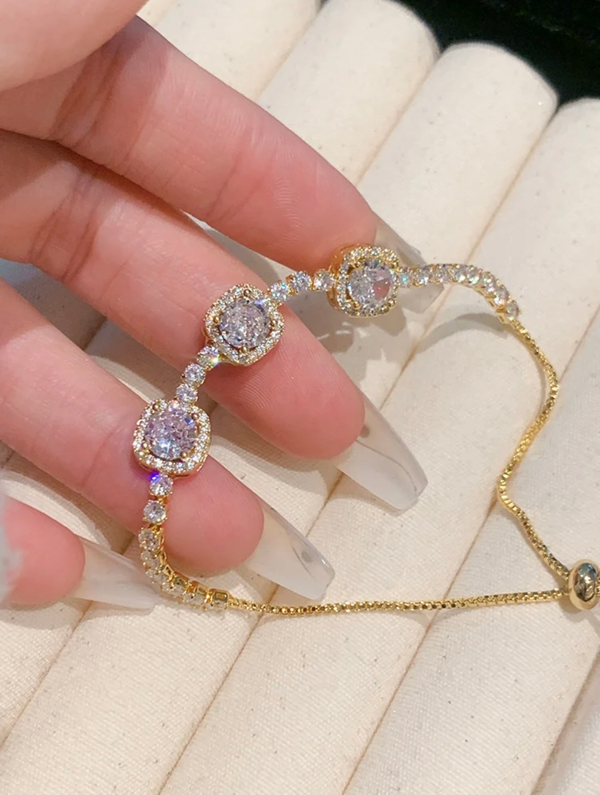 Dazzling Square Sugar Crystal Bracelet