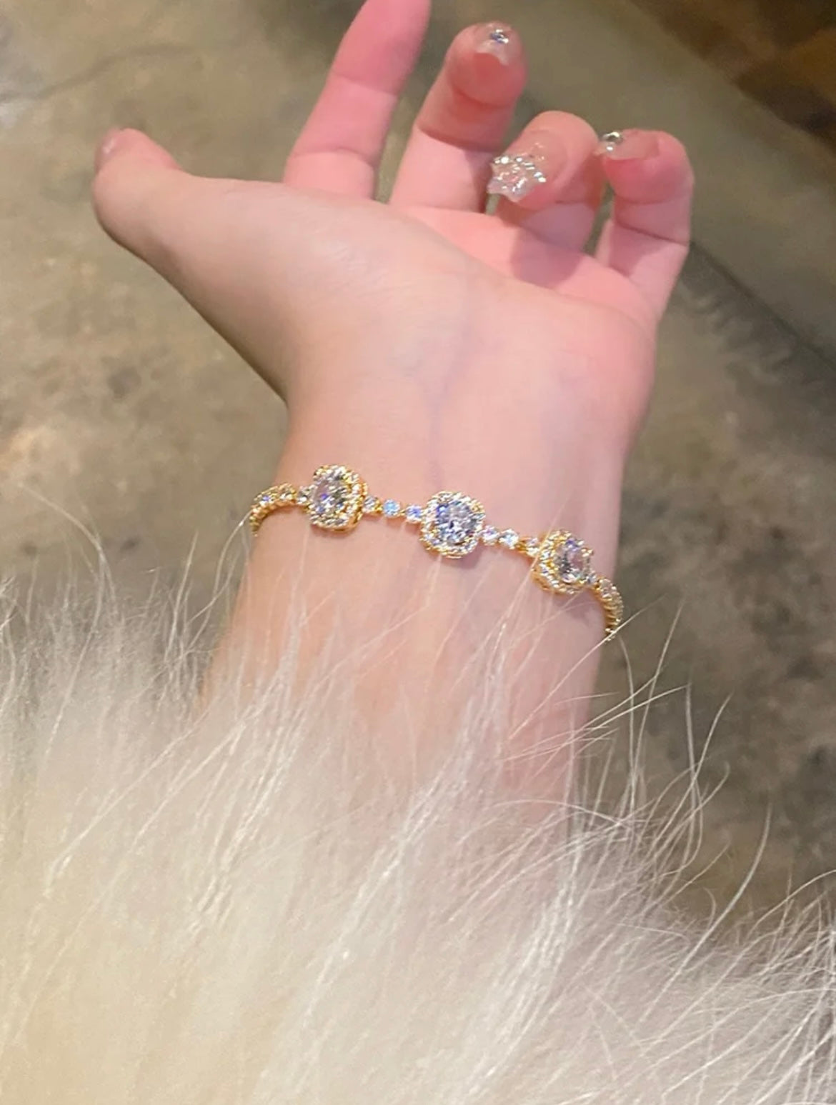 Dazzling Square Sugar Crystal Bracelet