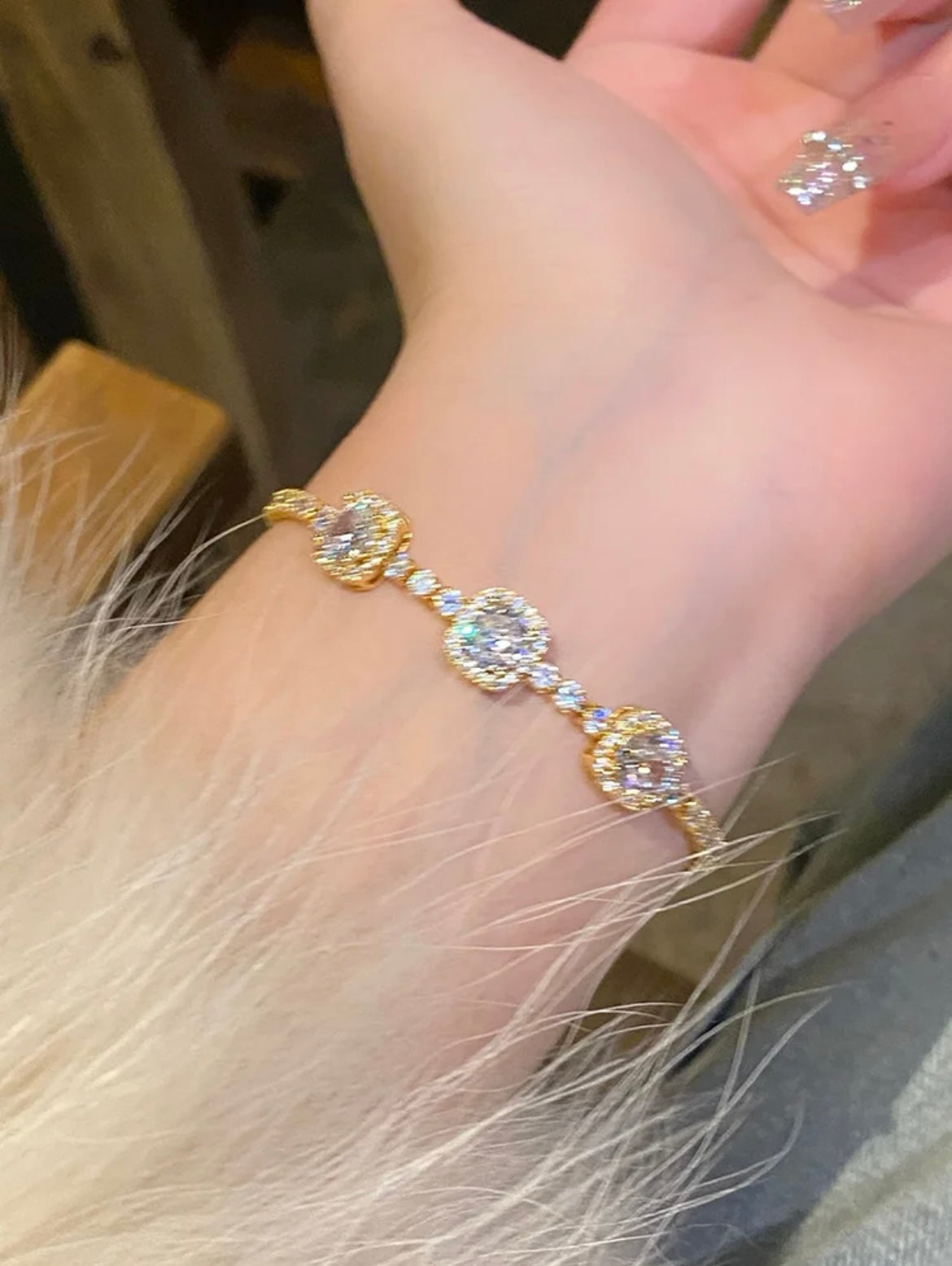 Dazzling Square Sugar Crystal Bracelet