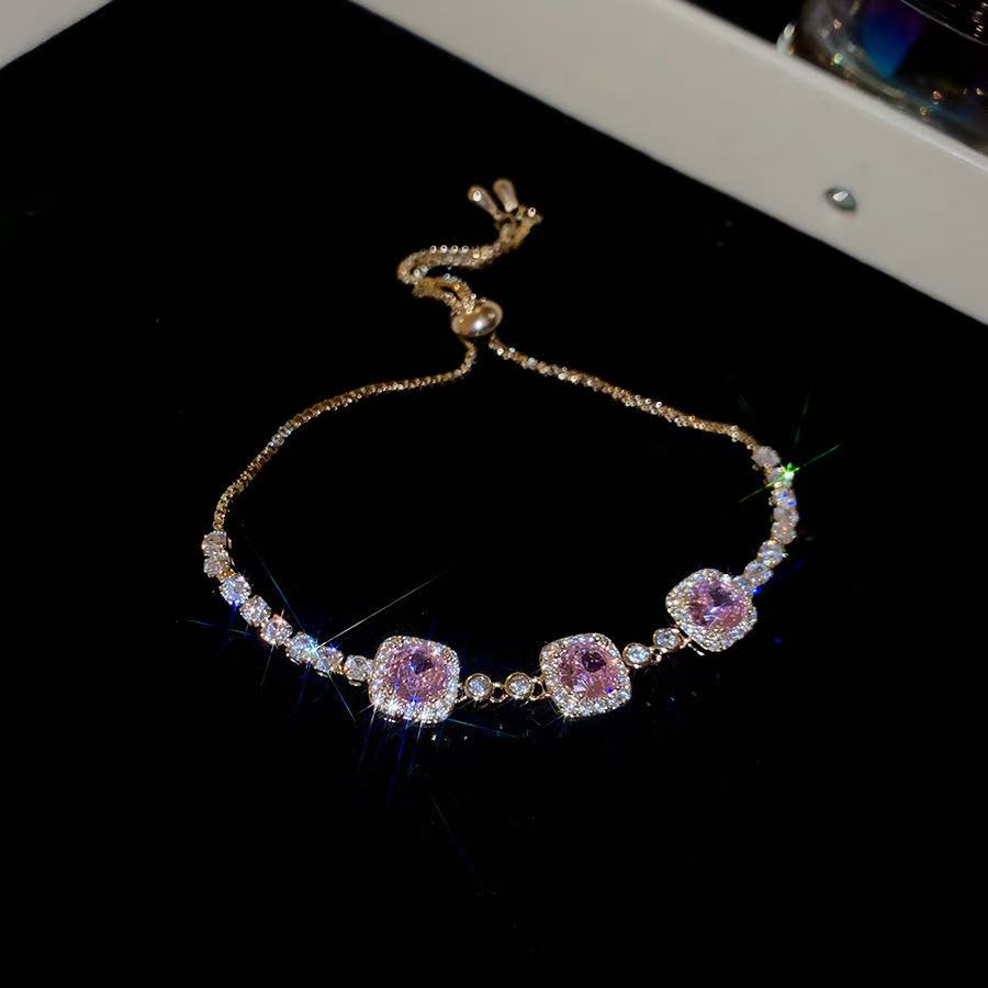 Dazzling Square Sugar Crystal Bracelet
